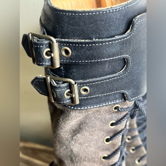 Timberland boot co Lucille lace up high boot two tone leather 6 zip - Picture 11 of 14